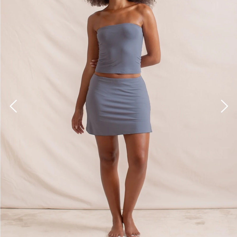 Indigo Luna Set: Size S: Earth Angel Skort & Full Moon Tube Top in slate